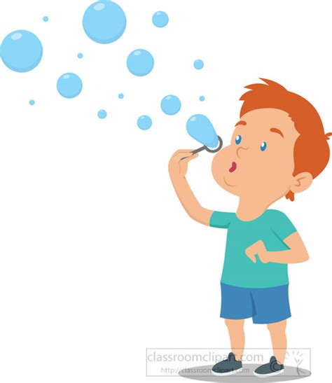 Boy Blowing Bubbles Clipart