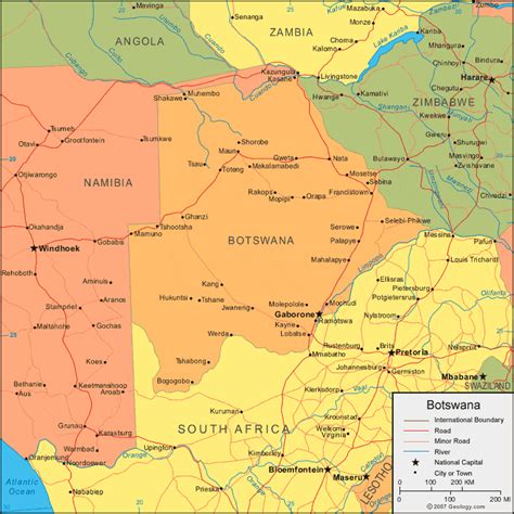 Map Of Botswana Villages - Ashien Nikaniki