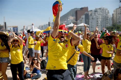 Colombia fans in Rio de Janeiro, Brazil, screamed and cheered when ...