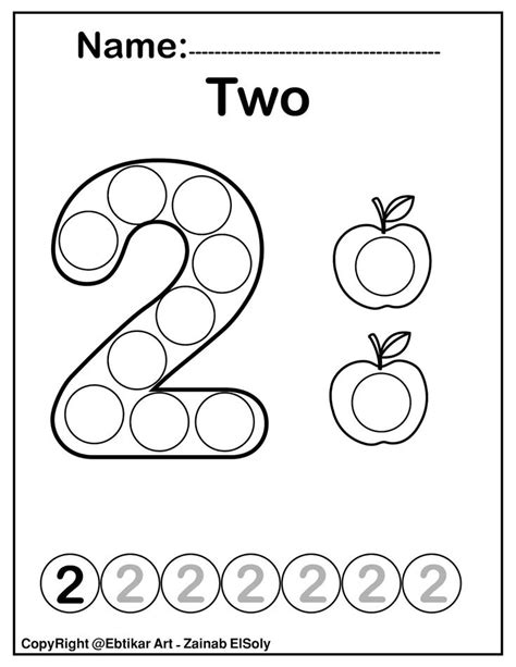 Set of 123 Numbers (Count Apples) Dot Marker Activity Coloring Pages ...