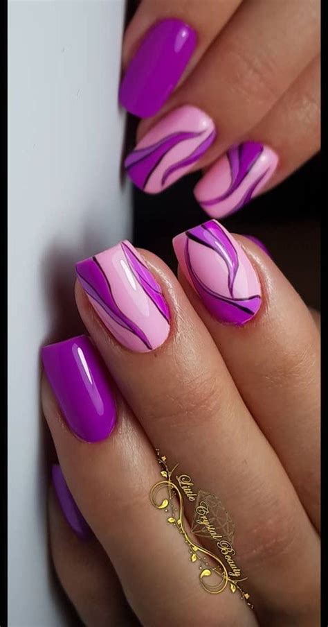 Pink And Purple Designer Nails Purple Nail Designs, Simple Nail Art ...