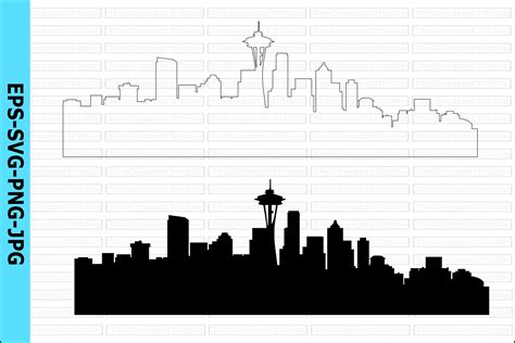 Seattle Skyline Silhouette Svg