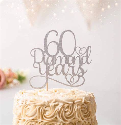 Diamond Wedding Anniversary Cake Topper 60 Diamond Years - Etsy