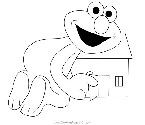 Elmo Playing Coloring Page for Kids - Free Elmo Printable Coloring ...