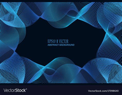 Blue wave background for business presentation Vector Image