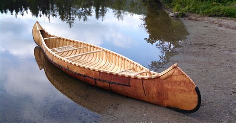 Build a birchbark canoe ~ Making of wooden boat