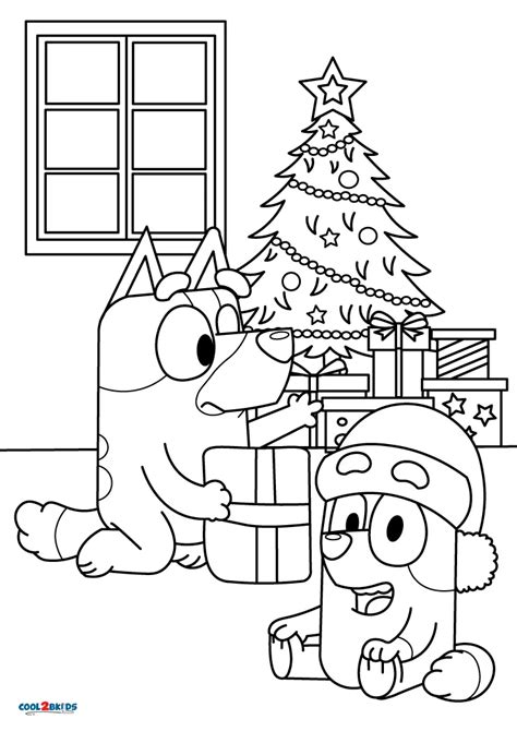 Free Printable Bluey Christmas Coloring Pages For Kids