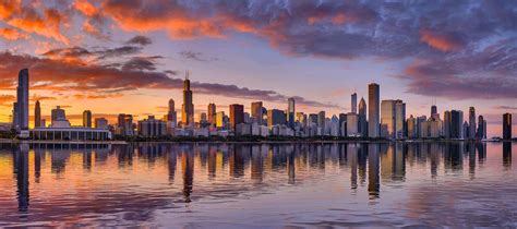 Chicago Skyline at Sunset | Justin Kelefas Fine Art Photography