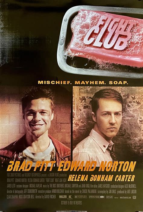 Original Fight Club Movie Poster - Brad Pitt - Edward Norton