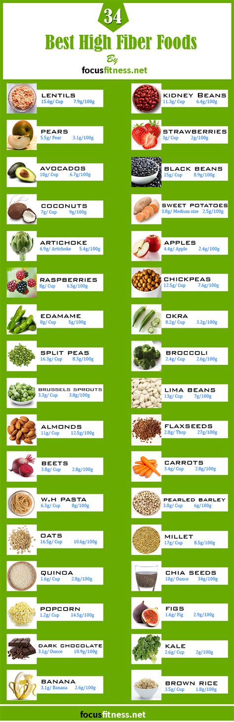 The Ultimate List of 34 High Fiber Low Carb Foods - Focus Fitness