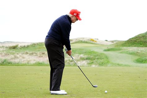 Donald Trump jokes with crowd as he plays golf at his Turnberry course ...