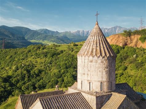 Premium Photo | Aerial view of tatev monastery in armenia it is a ...