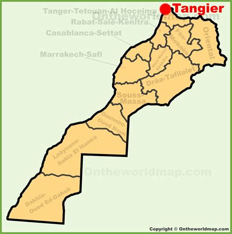 Tangier location on the Morocco map - Ontheworldmap.com