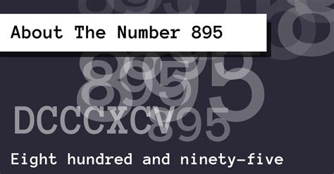 About The Number 895