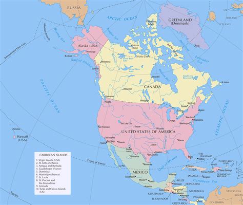 4k Political Map Of North America - Map