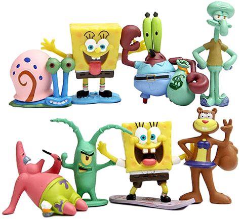 Buy SpongeBob SquarePants 2" Figure Set of 8 - ft. Squidward, Sandy ...