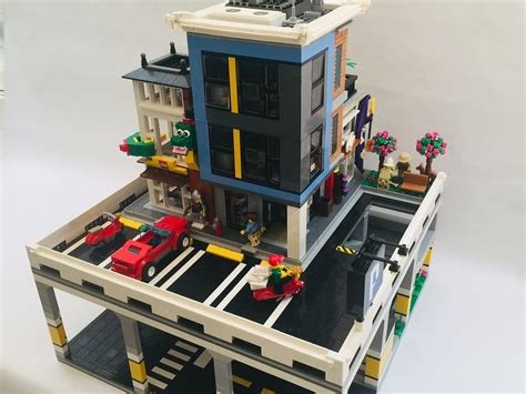 LEGO MOC | Parking Garage, Shopping Center, & Apartments | Flickr