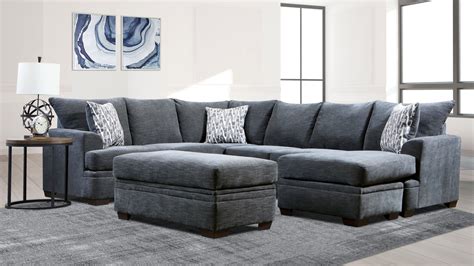 Aden Sectional Sofa with Chaise - Gray | Home Furniture