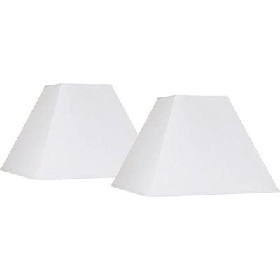 Springcrest Set Of 2 Square Lamp Shades White Large 7" Top X 17" Bottom ...