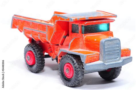 Old orange toy truck Stock Photo | Adobe Stock