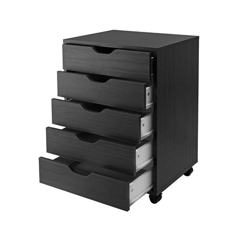 Winsome Wood Halifax Cabinet for Closet/Office, 5 Drawers, Black ...