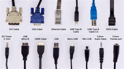 Computer Cables with Different Connectors for Network and Data ...