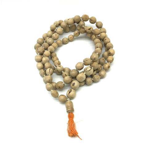 Handmade Japa Mala Beads - Holy Tulsi Tulasi- 108 Prayer Beads Knotted ...