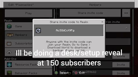 minecraft realm code!!! - YouTube
