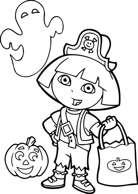 Dora Halloween Printable Coloring Pages