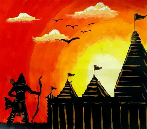 Ram Mandir Painting. Jai shree Ram By ADI | Diwali painting, Painting ...