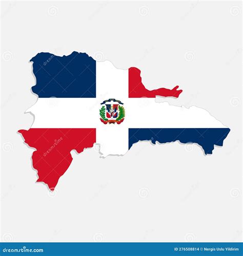 Dominican Republic Flag Map Stock Vector - Illustration of national ...