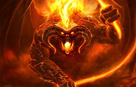 🔥 Download Wallpaper Figure Fire Monster The Lord Of Rings Flame by ...