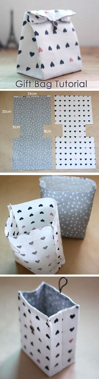 Fabric Gift Bag Tutorial | Sewing basics, Sewing tutorials, Easy sewing ...