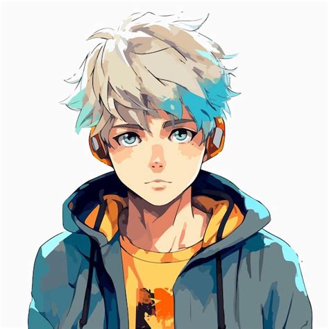 Premium Vector | Young man anime style character vector illustration ...