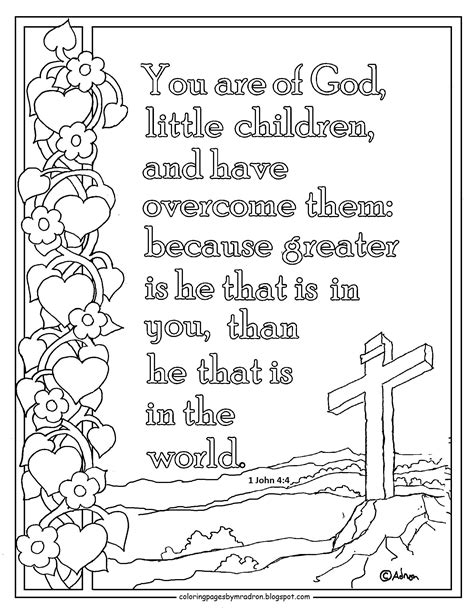 Print and color page for 1 John 4:4, Greater is he who is in you Bible ...