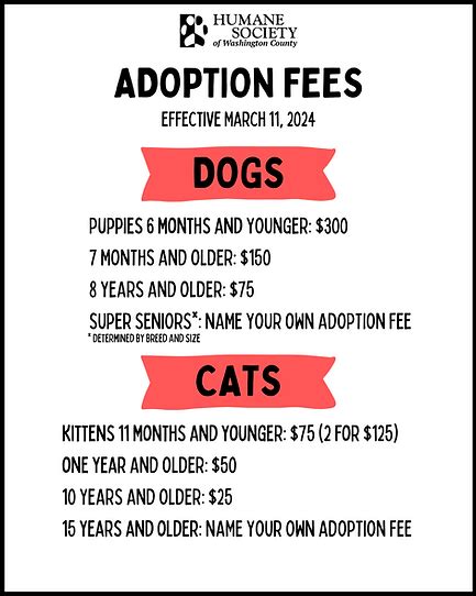 Adoption Fees | Hswc