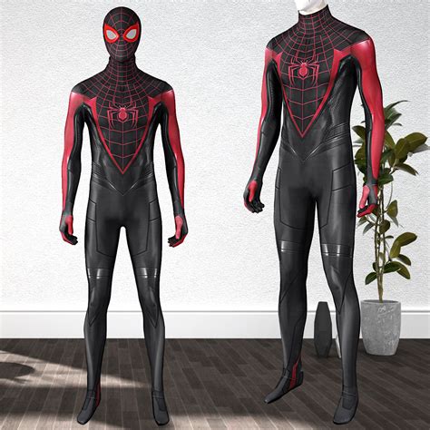 Spider Man Costume Miles Morales Spiderman Cosplay Costume ...