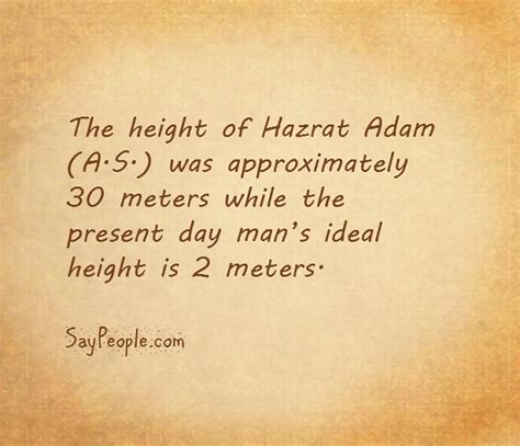 Your Source of Information: Height of Hazrat Adam (A.S.) and the ...