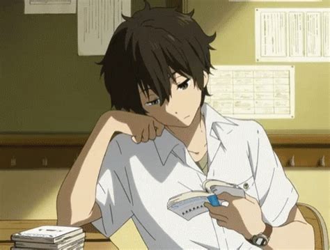 Anime Houtarou GIF - Anime Houtarou Reading - Discover & Share GIFs