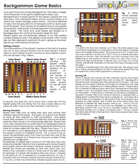 Printable Rules For Backgammon