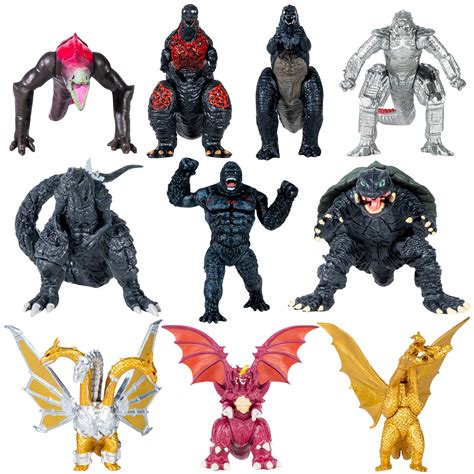 Buy Set of 10 Godzilla vs Kong Toys, Godzilla Action Figures Dinosaur ...