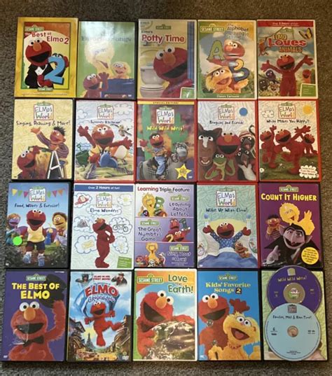 LOT DE 21 DVD enfants ELMO SESAME STREET HAPPY Princess PINGUIN ...