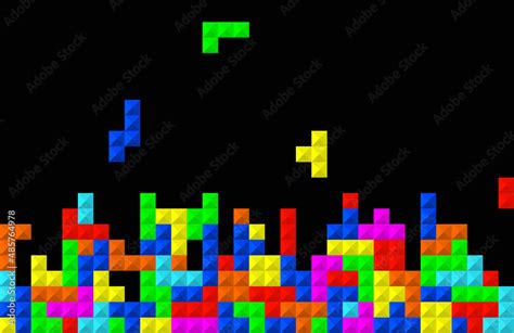 Tetris game. Tetris pixel background. Arcade game. Background of video ...