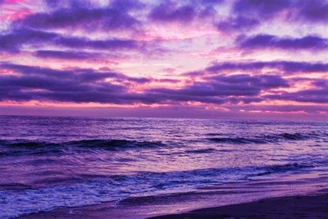 Purple and Pink Sky, Sunset, Clouds, Tamarack Beach, Carlsbad ...