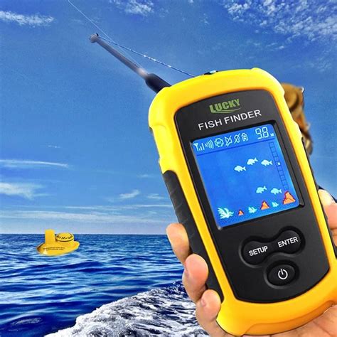 Portable Size Wireless Fish Finder Sonar Fishfinder 40M Depth Range ...