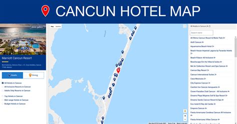 Cancun Hotel Map - Cancun Holidays