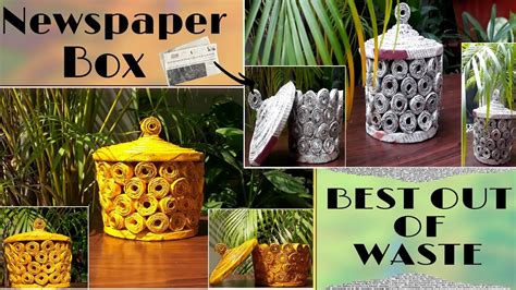 Rolled newspaper box /newspaper craft / DIY craft /craft tutorial- BEST ...