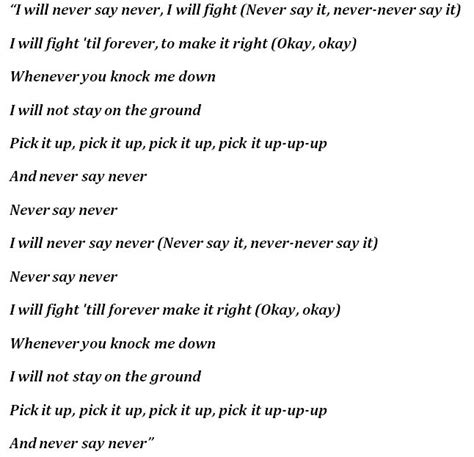 "Never Say Never" by Justin Bieber (ft. Jaden Smith) - Song Meanings ...