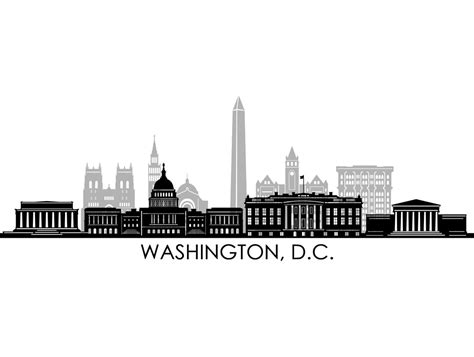 WASHINGTON D.C. USA SKYLINE City Outline Silhouette Vector Graphic Svg ...