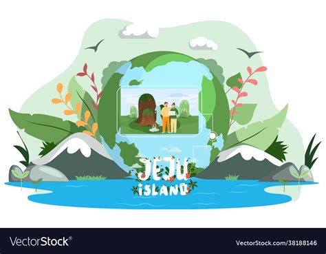 Jeju island in south korea layout place Royalty Free Vector